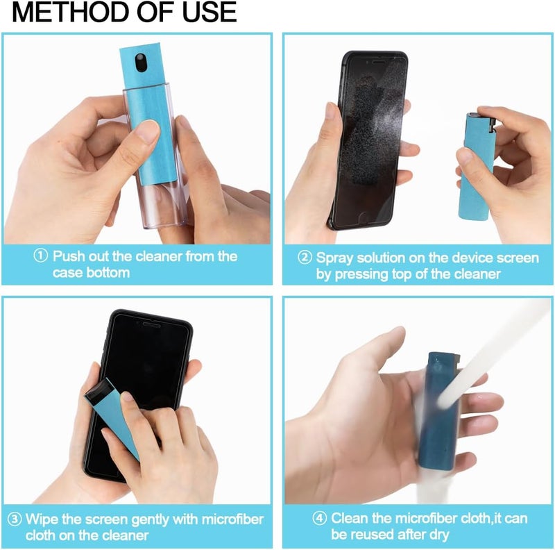 walrfid Screen Cleaner Touchscreen Mist Spray, Cleaning Kit for Electronic Phone TV, Laptop, Tablet, PC, Computer LCD Flat Screens, Eyeglasses, Compatible with iPhone iPad MacBook Pro - LightBlue - Image 3